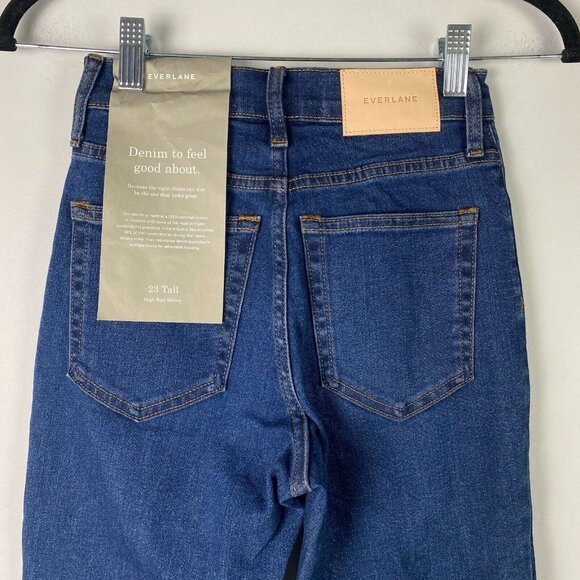 Everlane The High Rise Skinny Jeans Womens 23T 23 Tall Blue Medium Wash Stretch - Picture 6 of 11